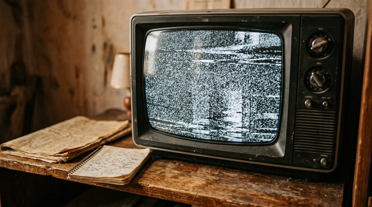 Telewizor z zakłóconym obrazem i statycznym szumem, zaburzenia percepcji w schizofrenii