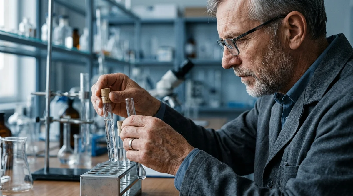 Naukowiec analizujący próbki w badaniach biomarkerów samobójstwa w laboratorium