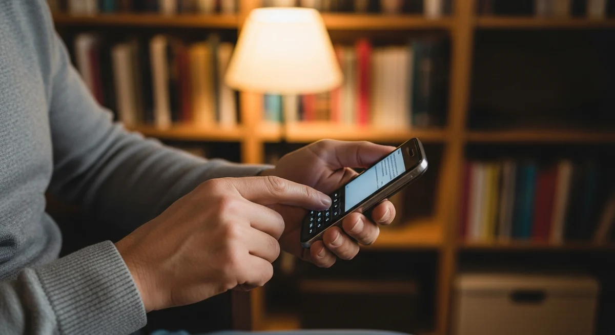 Starszy mężczyzna pisze wiadomość na telefonie