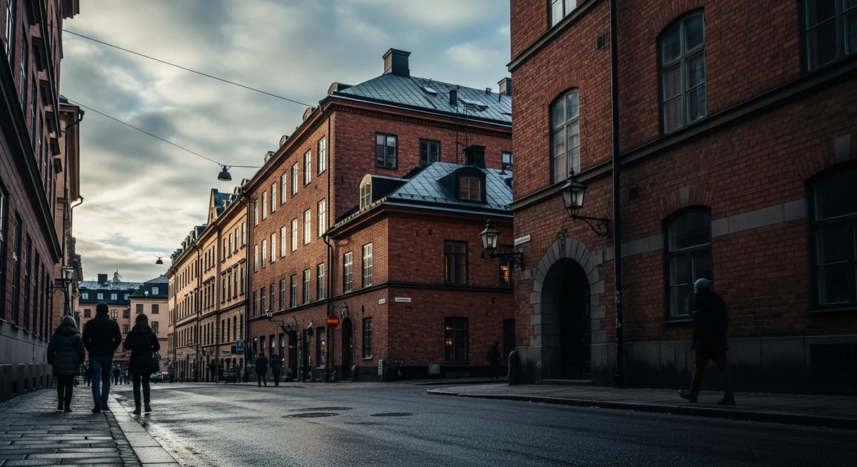 Ulica w Sztokholmie z charakterystyczną architekturą - syndrom sztokholmski pochodzenie