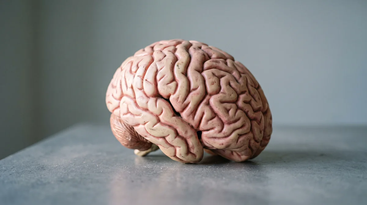 Model anatomiczny mózgu na blacie, neurologia i zespół Tourette'a
